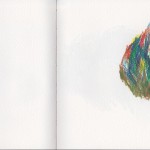 Zeichenbuch Frühjahr 2013, Bild 12, Buntstift auf Papier, 34 x 16 cm
