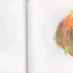 Zeichenbuch Frühjahr 2013, Bild 9, Buntstift auf Papier, 34 x 16 cm